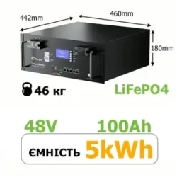 Акумулятор Sunpal Rack-Mounted E1 5kWh 48V 100Ah, пакування пошкоджене, товар цілий.